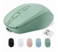 PiMivco Rechargeable Wireless Mouse, Bluetooth Mouse for Laptop/iPad/MacBook Pro/Air,Silent Mouse for PC/Surface Pro/Lenovo/Samsung Table, Portable Slim Computer Mouse (Green)