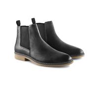 Pimlico Premium Leather Mens Chelsea Boots Silver Street London Black 9