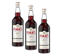 Pimm's | the Original No. 1 Cup | 22% vol | 1L | Fruity Flavour | Herbal Botanicals | Caramelised Orange & Warm Spices | Gin Based Spirit | Recommended for Cocktails (Pack of 3)