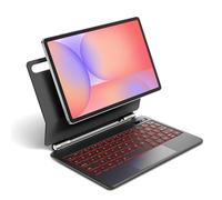 PIMOFEE Magentic Keyboard Case for Samsung Galaxy Tab S10 FE/S9 FE 5G 10.9", Tab S9/S8/S7 11", Backlit Wireless Bluetooth Magic Keyboard Case Cover Stand Multi-Touch Trackpad LED Power Display-Black