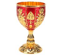 Pimp Cup Retro Embossed Flower Pattern 4 Inch Goblet - High Zinc Alloy - Elegant Gold Chalice for Party, Banquet & Bar