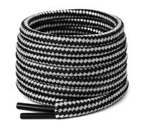 Pimp My Shoes 140cm / 55” long Black & White round Strong Heavy Duty Hard Wearing Boot Laces Durable for Steel Toe Cap work Boots, Walking Hiking Boots, Dr Martens Shoe laces