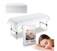 PimPam Factory - (Pack 10) Disposable Bed Sheets for Massage Table - Non-Fitted - 39.3" x 78.7" - Made in UE - Disposable Bed Cover Liquid Repellent - Ideal Beauty Bed Cover for Special Measurements
