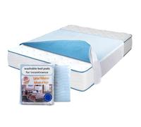 PimPam Factory - Reusable Waterproof Bed Pad with Tucks 90 x 85 cm - Super Absorbent Incontinence Bed Pads Up to 3 Litres - Washable Bed Pads for Incontinence Adults and Infants