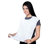 PimPam Factory - Terry Cloth Bib for Adults and Elderly People with Snap Closure, Made in Spain, 50 x 85 cm | Waterproof | 100% Cotton | Washable and Reusable | Large Bib