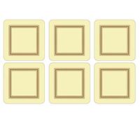 Pimpernel 10.5 x 10.5 cm MDF with Cork Back Classic Coasters, Set of 6, Cream/Multi-Colour