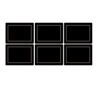 Pimpernel 30.5 x 23 cm MDF with Cork Back Classic Placemats, Set of 6, Black/Multi-Colour