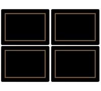 Pimpernel 40.1 x 29.8 cm MDF with Cork Back Placemats, Set of 4, Classic Black