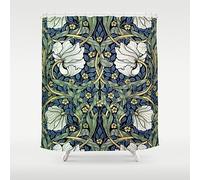 Pimpernel Blue by William Morris Shower Curtain Home Bath Decor Waterproof Polyester Durable Bathroom Curtains with Hooks 180 x 220 cm (W x H)
