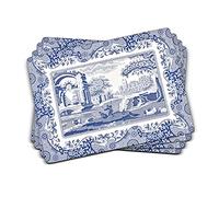 Pimpernel Blue Italian 40.1 x 29 cm MDF with Cork Back Placemats, Set of 4, Blue/White