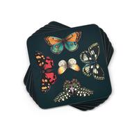 Pimpernel Botanic Garden Harmony Coasters Set of 6 (4""x4"") - Absorbent Cork-Backed Drink Coasters Heat & Stain Resistant Durable Table Protection