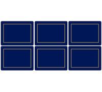 Pimpernel Set of 6 Placemats - Classic Midnight Cork-Backed Table Mats with Heat Resistance and Stain Protection, Suitable for Everyday Dining and Entertaining, 30.5 x 23cm