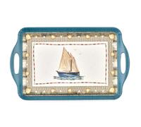 Pimpernel Coastal Breeze Collection Large Handled Tray | Serving Tray for Lunch Coffee or Breakfast | Made of Melamine for Indoor and Outdoor u
