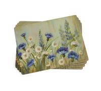 Pimpernel Fleur Des champs collection Placemats Set of 4 Heat Resistant Mats cork-Backed Board Hard Placemat Set for Dining Table Measures 157A x