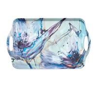 Pimpernel Blooms in Lilac Large Handled Tray | Serving Tray for Lunch, Coffee, or Breakfast | Made of Melamine for Indoor and Outdoor use | Measures 18.9" x 11.6" | Dishwasher Safe