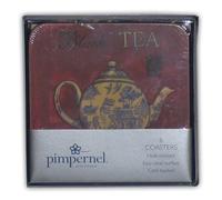 Pimpernel Luxury Drinks Coasters Pack Easy Clean/Scuff Resistant - Oriental Tea