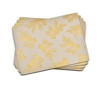Pimpernel-Portmeirion Sara Miller Etched Leaves LIGHT GREY Placemats - Set of 4 (Large)