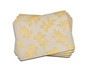 Pimpernel-Portmeirion Sara Miller Etched Leaves LIGHT GREY Placemats - Set of 4 (Large)