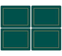 Pimpernel Set of 4 Classic Emerald Large Placemats - Cork-Backed Table Mats with Heat Resistance and Stain Protection, Suitable for Everyday Dining and Entertaining, 40.1 x 29.8cm