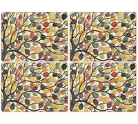 Pimpernel Set of 4 Placemats - Cork-Backed Table Mats, With Exclusive Dancing Branches Art Print Design, Stain & Heat Resistant to Protect Surfaces, 40.1 x 29.8cm