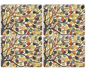 Pimpernel Set of 4 Placemats - Cork-Backed Table Mats, With Exclusive Dancing Branches Art Print Design, Stain & Heat Resistant to Protect Surfaces, 40.1 x 29.8cm