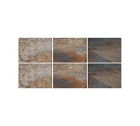 Pimpernel Set of 6 Earth Slate Placemats - Cork-Backed Table Mats, Multi-Color Design with Heat Resistance & Stain Protection for Everyday Dining, 30.5 x 23cm