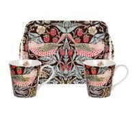 Pimpernel Strawberry Thief mug and tray set Brown