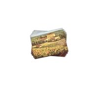 Pimpernel Tuscany Placemats - Set of 4 Rectangular Cork Backed Dining Mats with Italian Countryside Design - Heat & Stain Resistant Table Mats for In