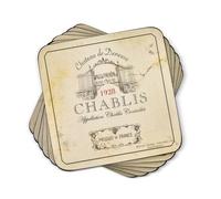 Pimpernel Vin de France Coasters, Set of 6,Beige