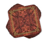 PIMPERNEL Walnut Burlap Coasters square set of 6