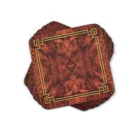 Pimpernel Walnut Burlap Collection Coasters | Set of 6 | Cork Backed Board | Heat and Stain Resistant | Drinks Coaster for Tabletop Protection | Measu