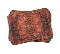 Pimpernel Walnut Burlap Collection Placemats | Set of 4 | Heat Resistant Mats | Cork-Backed Board | Hard Placemat Set for Dining Table | Measures 15.7