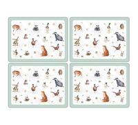 Pimpernel x Wrendale Designs Set of 4 Large Placemats for Table - Multi-Color, 5mm Cork-Backed Table Mats Featuring Animals, Heat Resistant to Protect Work Surfaces