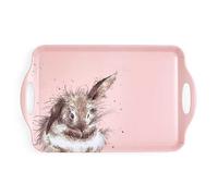 Pimpernel Wrendale Designs Pink Rabbit Large Handled Tray Pink