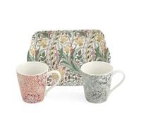 Portmeirion Mug & Tray Set Morris & Co Pimpernel – Ceramic, 2 Mugs – Multicolour