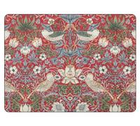 Pimpernel x Spode Morris & Co. Set of 6 Placemats for Table - Strawberry Thief Red Table Mats, Cork-Backed with Heat Resistance and Stain Protection