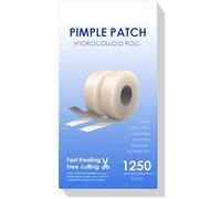 Pimple Patches for Face (1250 Count), Waterproof & Cut-to-Size Hydrocolloid Roll Tape, Absorb Gunk, Fast Healing & Hypoallergenic, Acne Patches Pimple Stickers for All Size Acne