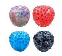 Pimple Pop Fidget - 4 Pieces Black, Red, Blue, Color Realistic Soft Novelty Squeeze | 2.36*2.36*2.36inch Skin Picking Fun Sensory Toys For Lovers Family Friends Teen Boys
