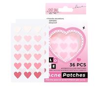 Pimple Stains Heart Shape, Pimple Spots for Face Heart Shape - Invisible Pimple Patches | Hydrocolloid Blemish Cover for Women Girls Set of 36 Natural Zit Stickers