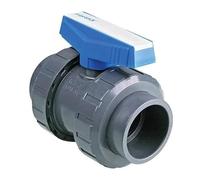PIMTAS 40 mm - 11/4" U-PVC True Union Ball Valve, Solvent Socket 2-Way with Full Port, EPDM O-Ring, max Pressure PN16 / 230 PSI (Both Sides Solvent Socket, 40 Millimeters)