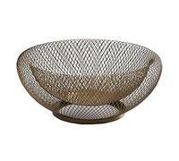 Pimuza Fruit Stand Vegetables Serving Bowls Basket Holder for Kitchen Counter Banana, Table Centerpiece, Store Display, Dining Room,Tea Bar,Tabletop,Metal Iron Wire,Large Round Modern Stylish Gold