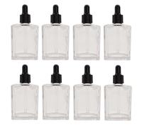 PimyRcyi Dropper 50ml Empty Essential Oil Drop Bottle, 1.7oz Square Essence Glass Bottles Lab Dropping Serum Container For Liquid, Perfumes (8pcs,Clear)