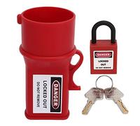 Pin and Sleeve Socket Lockout Lock, Waterproof Keys Safety Nylon Padlock Lock Beam 2in Lock Inner Diameter Socket Lockout Padlock Set for Industrial Plug