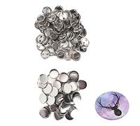 Pin Back Button Parts, 100 Sets Metal and Plastic, Rustproof Badge DIY Supplies - Durable Material, Complete Kit for Creative Button Making (37MM)