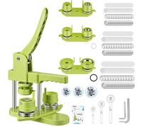 Pin Badge Maker Button Machine, 25+32+58 mm 300 Metal Pin Back Button Sets, KEYSAFER Badge Press Machine with Molds, Plastic Washer & Round Paper Cutter