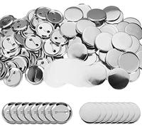 Pin Badge Maker Button Machine Accessories 32mm Metal Button 200pcs (Pinback,Transparent Film,Metal Cover)