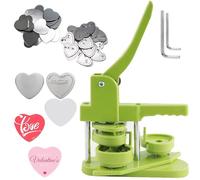 Pin Badge Maker Kit - 57mm Heart-Shaped Button Press Machine with Magnet Materials for DIY Crafts, Personalized Gifts, and School Projects