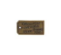Half Moon Bay Please Look After This Bear Luggage Tag 1.5 Inch Bronze Tone Zinc Alloy Lapel Pin Badge, 1.5 Inch, Zinc, no Gemstone