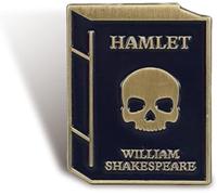 Half Moon Bay Hamlet William Shakespeare 1.5 Inch Black and Gold Zinc Alloy and Enamel Lapel Pin Badge, 1.5 Inch, Zinc Alloy and Enamel, no gemstone