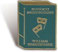 Half Moon Bay Much Ado About Nothing William Shakespeare 1.5 Inch Teal Green and Gold Zinc Alloy and Enamel Lapel Pin Badge, 1.5 Inch, Zinc Alloy and Enamel, no gemstone
